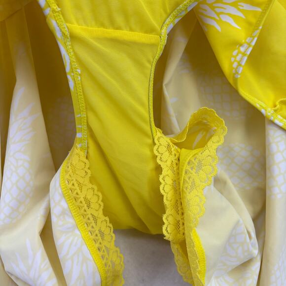 Torrid Swim Dress Size 4X Yellow Pineapple Print Lined Full Coverage Wire Free - Picture 8 of 13